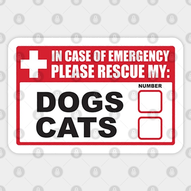 In Case Of Emergency Pets Sticker Sticker by  The best hard hat stickers 